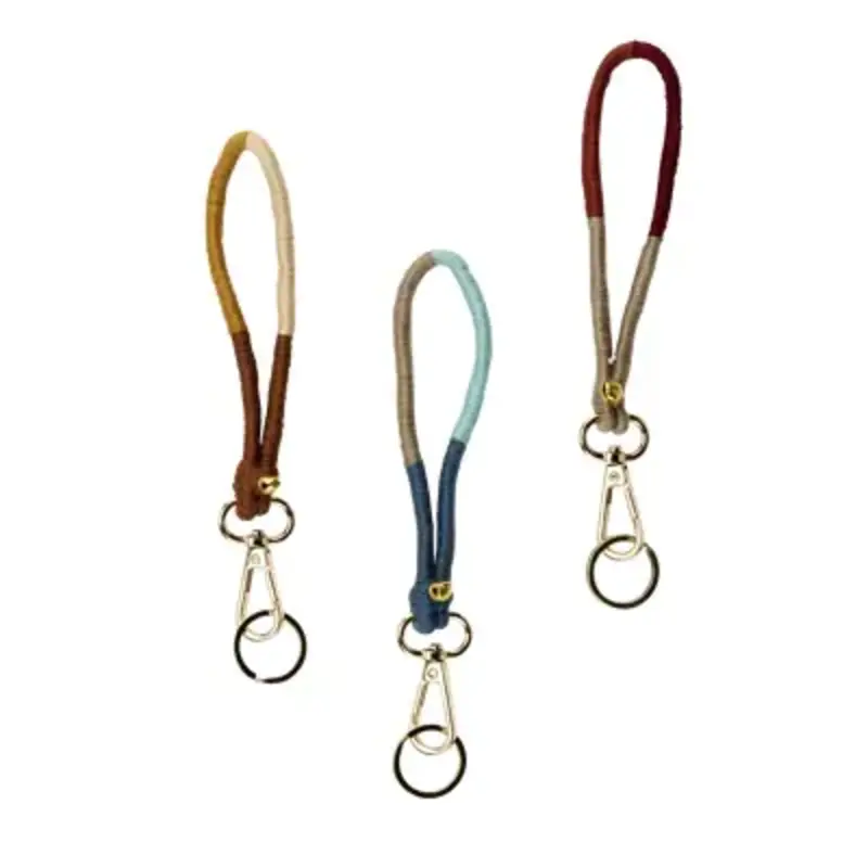 Madam Stoltz-collectie Handgemaakte katoenen sleutelhanger kort Multicolor