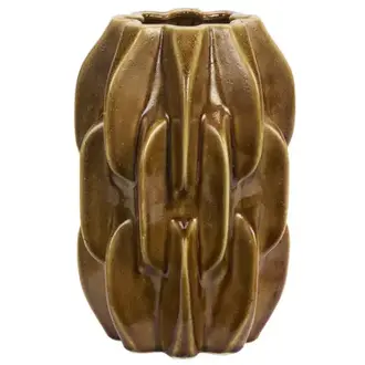 Madam Stoltz Aardewerk vaas Warm geel Ø 18 cm