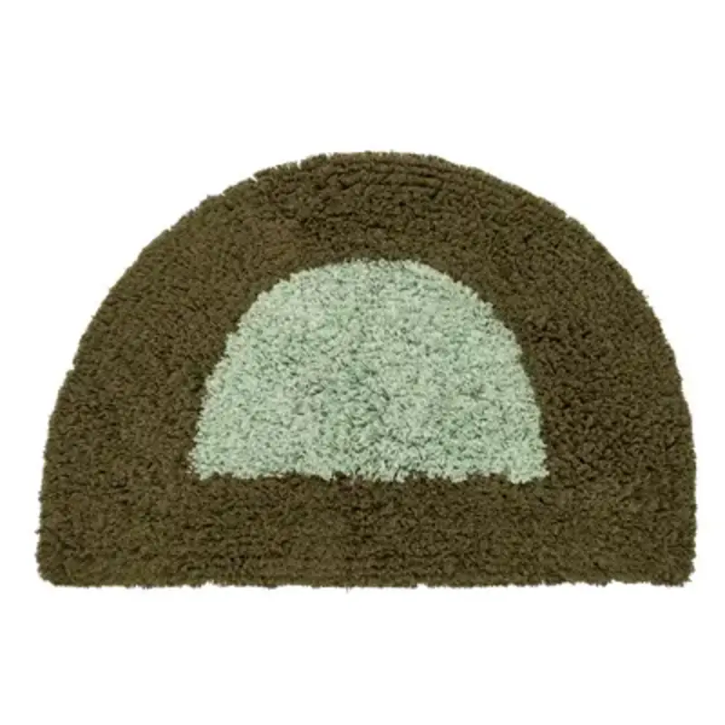 Madam Stoltz-collectie Getufte halfronde badmat Groen, mint