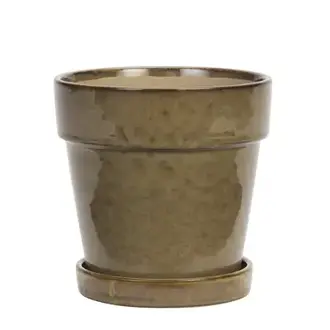 Madam Stoltz Bloempot met schotel Beige Ø 18 cm