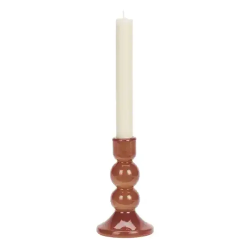 Madam Stoltz-collectie Glazen kandelaar Rood H 15 cm