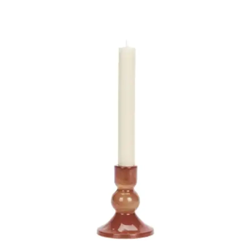 Madam Stoltz-collectie Glazen kandelaar Rood H 11 cm