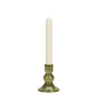 Madam Stoltz Glazen kandelaar Olijf H 11 cm