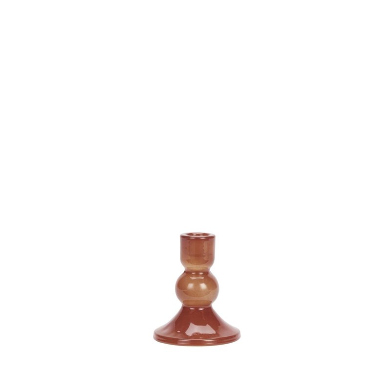 Madam Stoltz-collectie Glazen kandelaar Rood H 11 cm