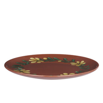 Madam Stoltz Handbeschilderd dinerbord Rood, geel, groen