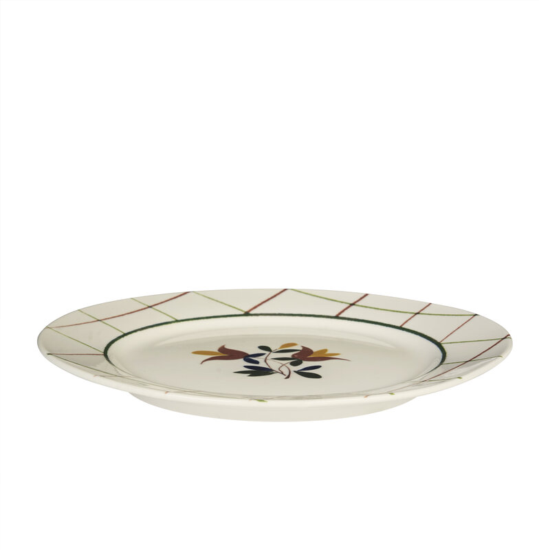 Madam Stoltz-collectie Dinerbord met bloemmotief Wit, rood, groen, blauw