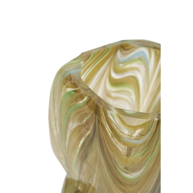Madam Stoltz-collectie Vierkante glazen vaas Amber, multicolor