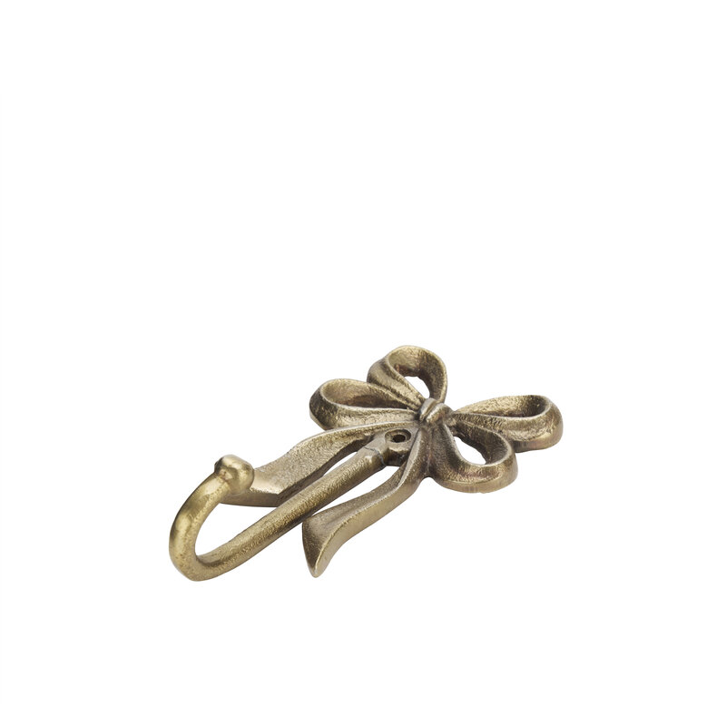 Madam Stoltz-collectie Wandhaak met strik Antiek messing