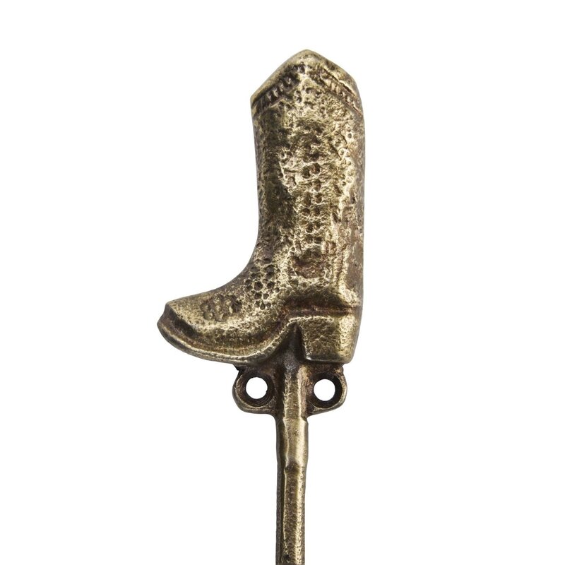 Madam Stoltz-collectie Wandhaak met laars Antiek messing