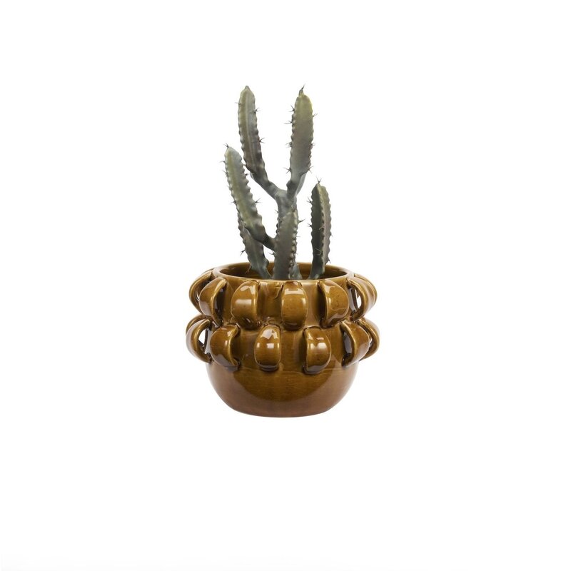 Madam Stoltz-collectie Aardewerk bloempot Warm geel Ø 19 cm