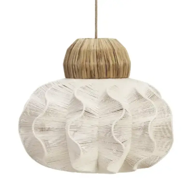 Madam Stoltz-collectie Hanglamp van katoenen touw Gebroken wit, naturel