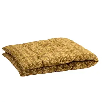 Madam Stoltz Printed katoenen bankmatras Mosterdgeel, beige, oranje