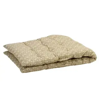 Madam Stoltz Printed katoenen bankmatras Karamel, gebroken wit