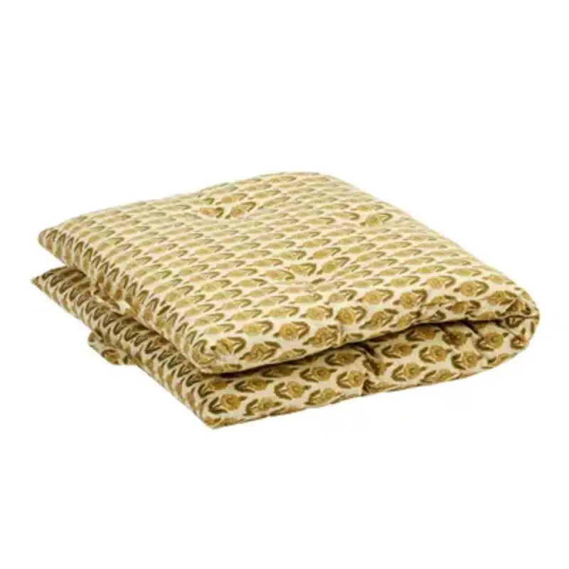Madam Stoltz-collectie Katoenen matras met print Gebroken wit, geel, groen