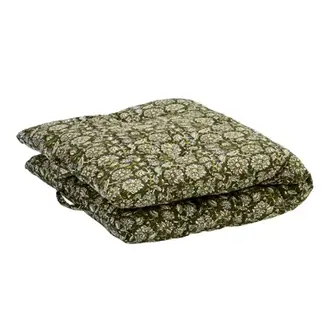 Madam Stoltz Printed katoenen matras Donkergroen, wit, olijfgroen, aloë