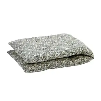 Madam Stoltz Printed katoenen matras Blauw, gebroken wit