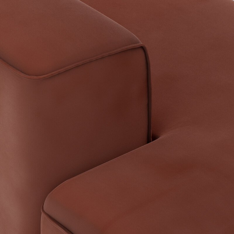 HKLIVING-collectie FLAKE bank: element links longchair, royal velvet, magnolia