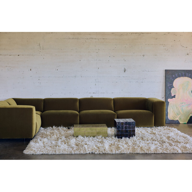 HKLIVING-collectie FLAKE bank: element midden, royal velvet, olive