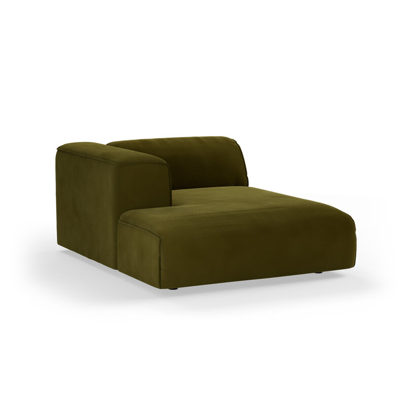 HKLIVING-collectie FLAKE bank: element hocker small, royal velvet, olive