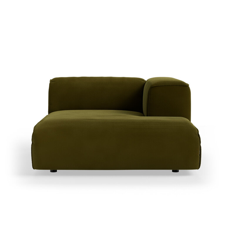HKLIVING-collectie FLAKE bank: element rechts divan, royal velvet, olive