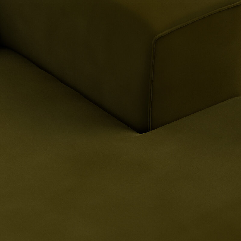 HKLIVING-collectie FLAKE bank: element rechts divan, royal velvet, olive
