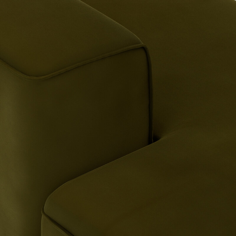 HKLIVING-collectie FLAKE bank: element links longchair, royal velvet, olive