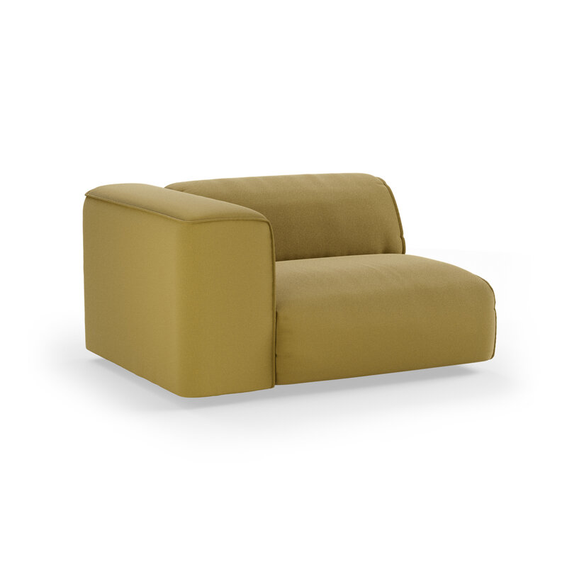HKLIVING-collectie FLAKE bank: element links 1,5-zits, linnen, burnt ochre