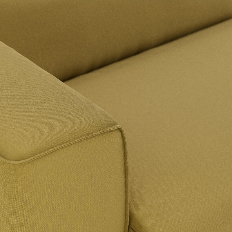 HKLIVING-collectie FLAKE bank: element links XL, linnen, burnt ochre