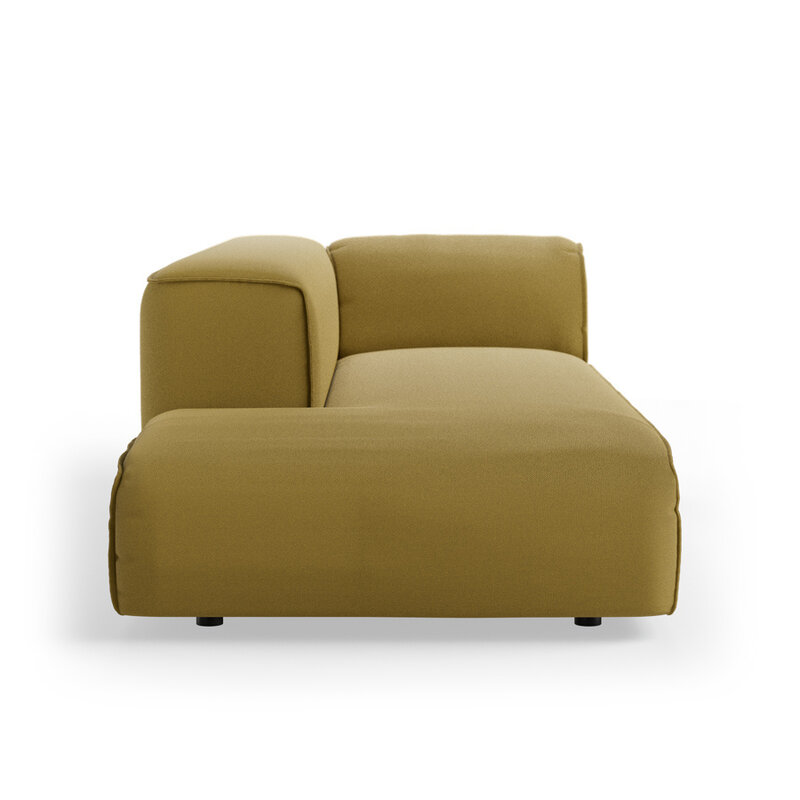 HKLIVING-collectie FLAKE bank: element links longchair, linnen, burnt ochre