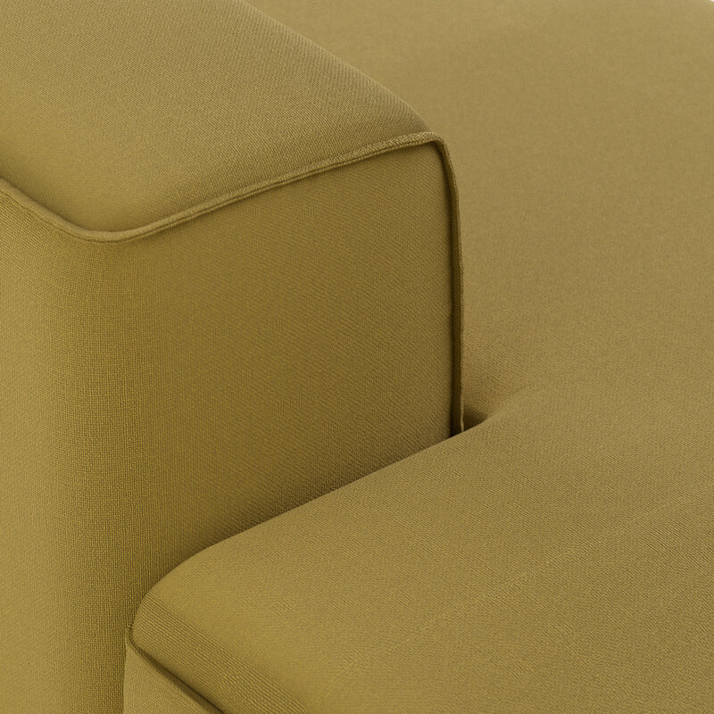 HKLIVING-collectie FLAKE bank: element links longchair, linnen, burnt ochre