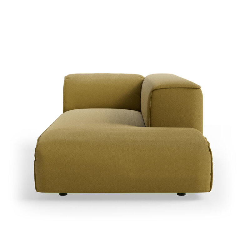 HKLIVING-collectie FLAKE bank: element rechts longchair, linnen, burnt ochre