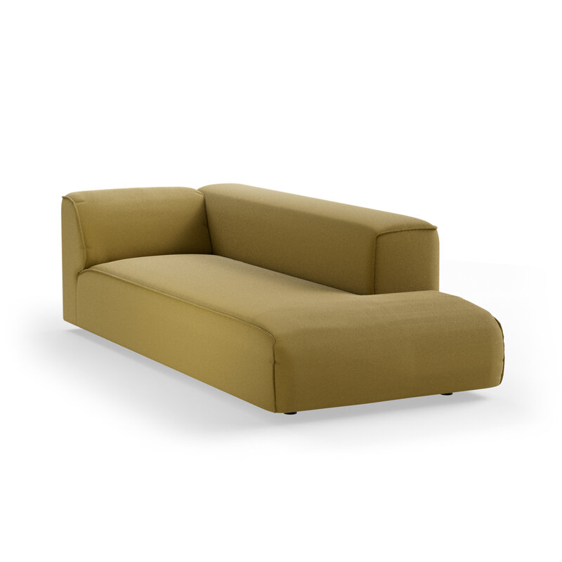 HKLIVING-collectie FLAKE bank: element rechts longchair, linnen, burnt ochre