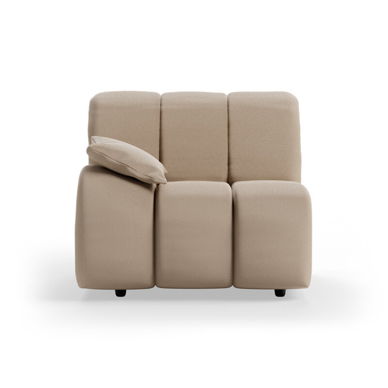 HKLIVING-collectie Wave bank: element links lage arm, knotted, beige