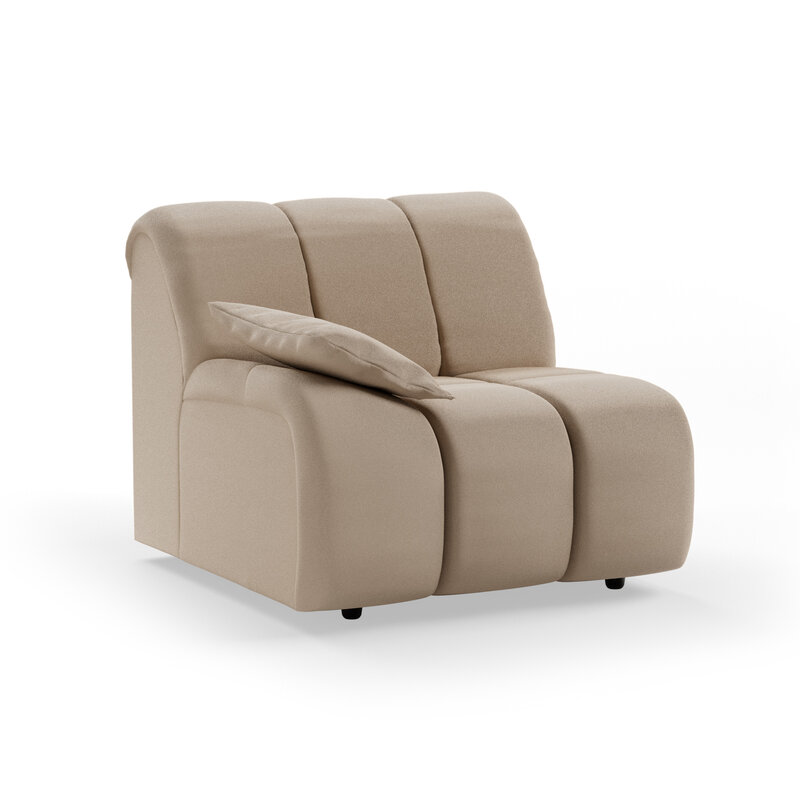 HKLIVING-collectie Wave bank: element links lage arm, knotted, beige