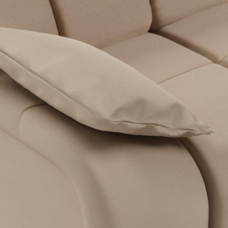 HKLIVING-collectie Wave bank: element links lage arm, knotted, beige