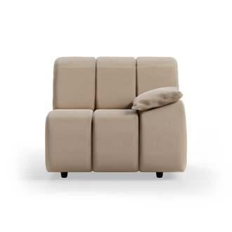 HKLIVING Wave bank: element rechts lage arm, knotted, beige