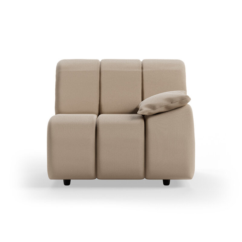 HKLIVING-collectie Wave bank: element rechts lage arm, knotted, beige