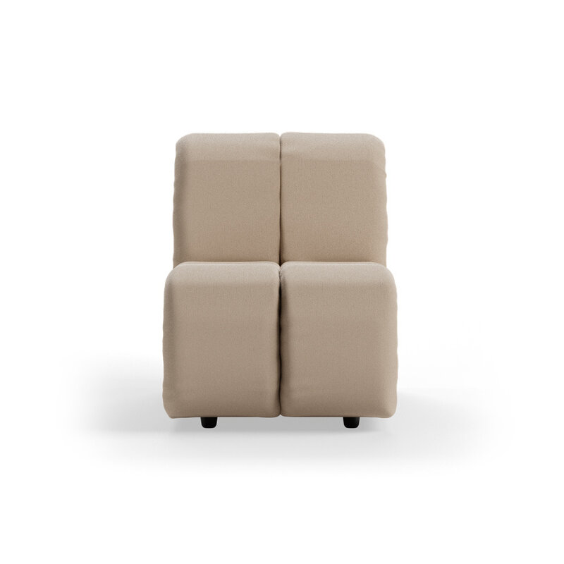 HKLIVING-collectie Wave bank: element midden klein, knotted, beige