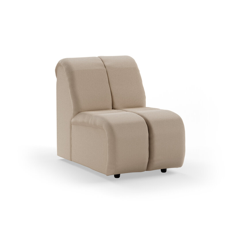HKLIVING-collectie Wave bank: element midden klein, knotted, beige