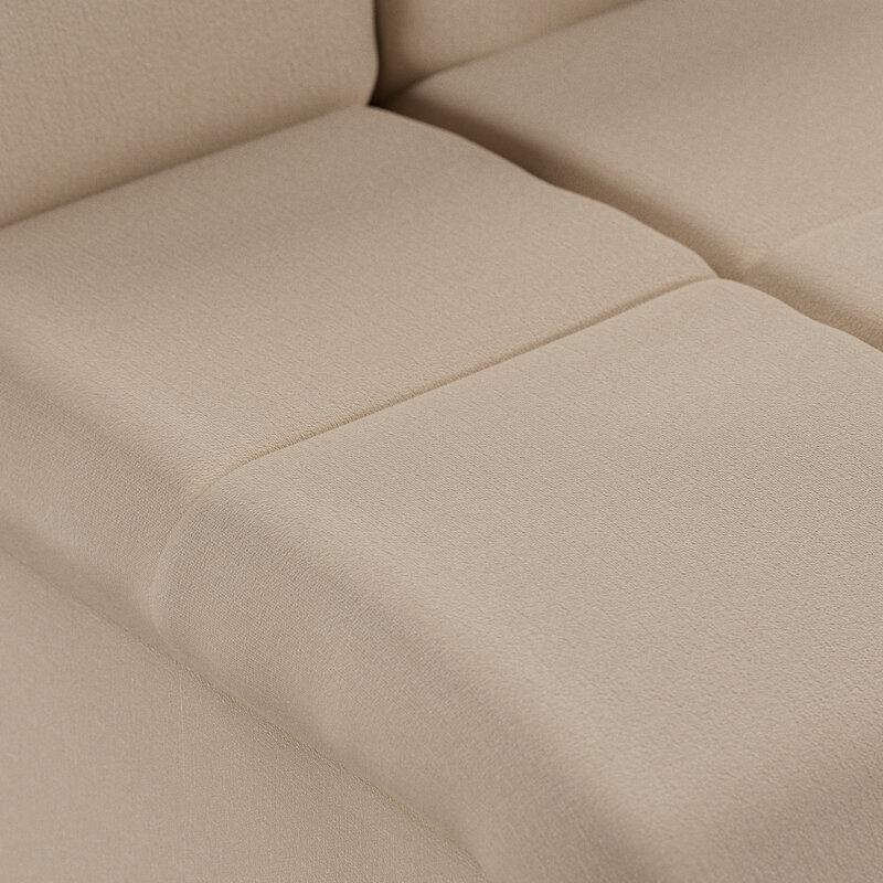 HKLIVING-collectie Wave bank: element midden klein, knotted, beige