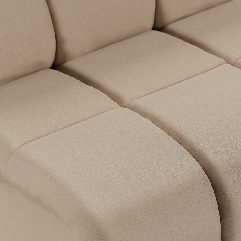 HKLIVING-collectie Wave bank: element midden, knotted, beige