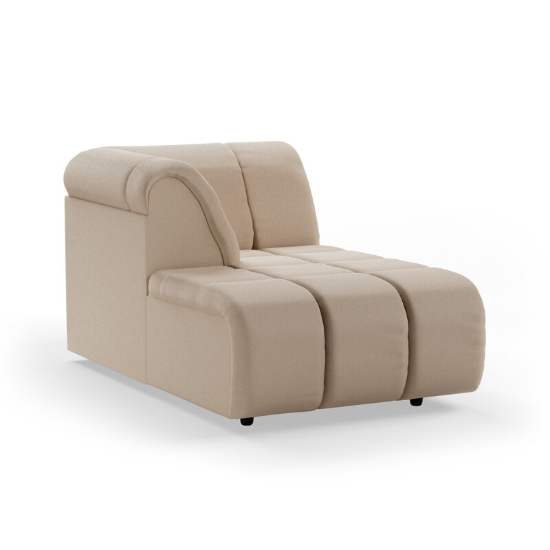 HKLIVING-collectie Wave bank: element links divan, knotted, beige