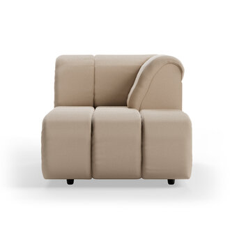 HKLIVING Wave bank: element rechts divan, knotted, beige