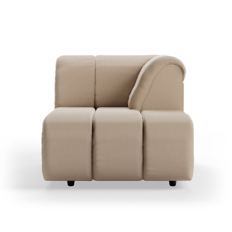 HKLIVING-collectie Wave bank: element rechts divan, knotted, beige