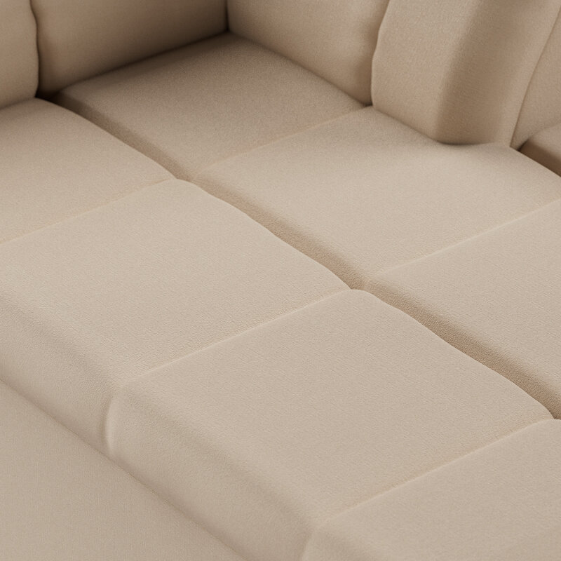 HKLIVING-collectie Wave bank: element rechts divan, knotted, beige