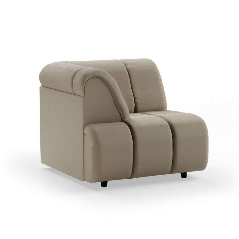 HKLIVING-collectie Wave bank: element links hoge arm, deco, pebble