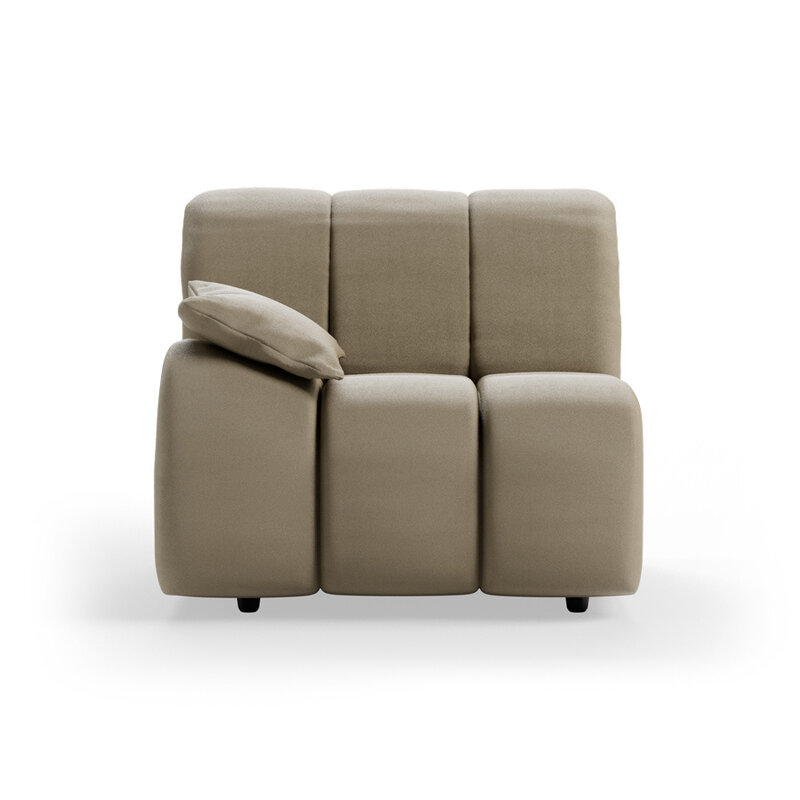 HKLIVING-collectie Wave bank: element links lage arm, deco, pebble