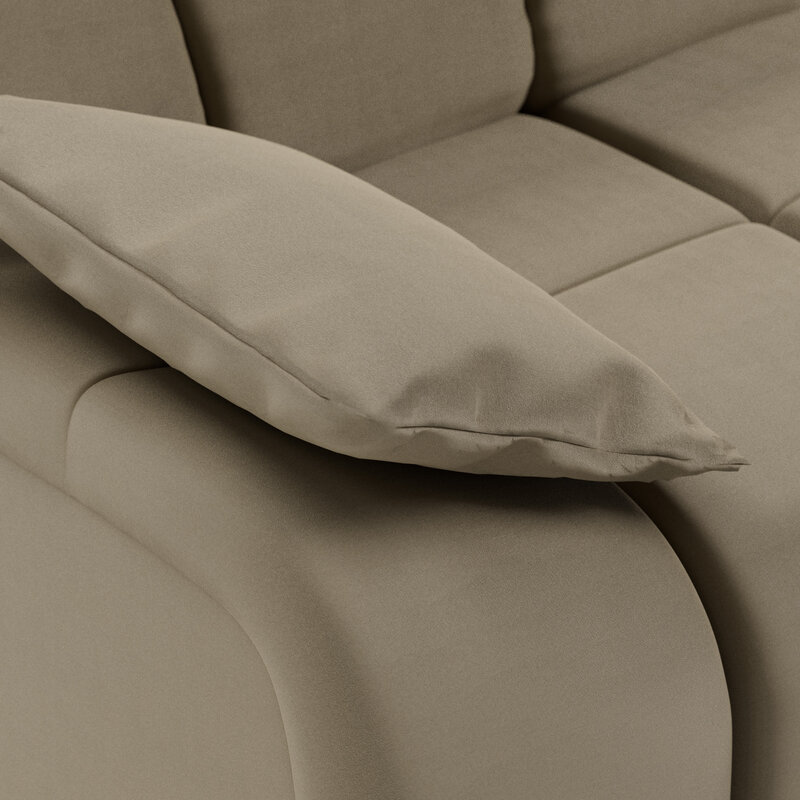 HKLIVING-collectie Wave bank: element links lage arm, deco, pebble