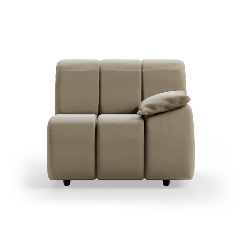 HKLIVING-collectie Wave bank: element rechts lage arm, deco, pebble
