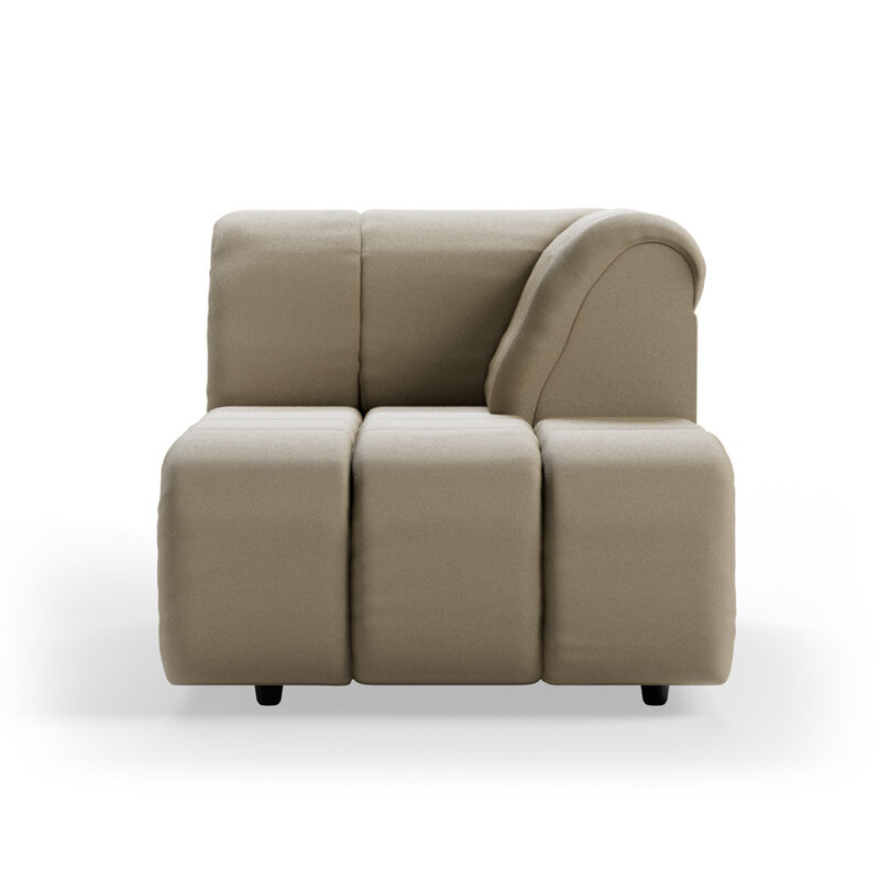 HKLIVING-collectie Wave bank: element rechts divan, deco, pebble